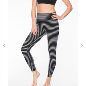 Athleta chaturanga high rise striped leggings